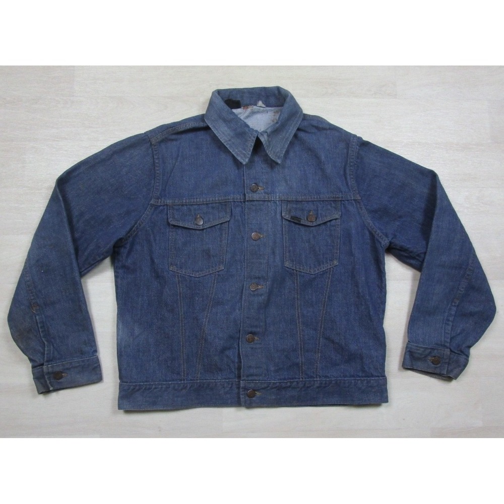 True Vintage 60's Sears Roebuck Mens Denim Jean Jacket Selvedge Trucker Workwear